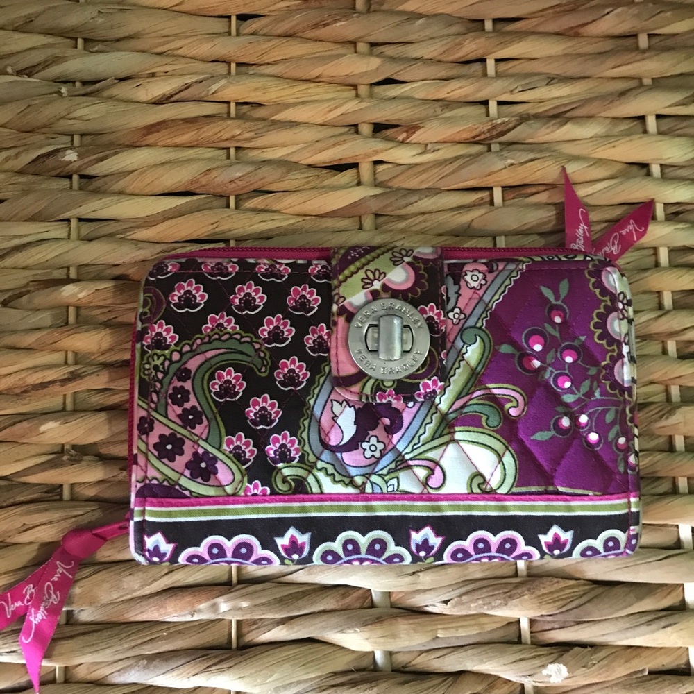 VERA BRADELY paisley magenta wallet